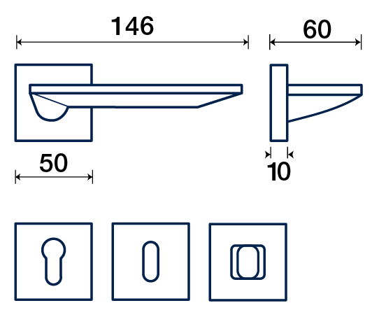 Дверные ручки - 1500/50Q RCL BLADE
