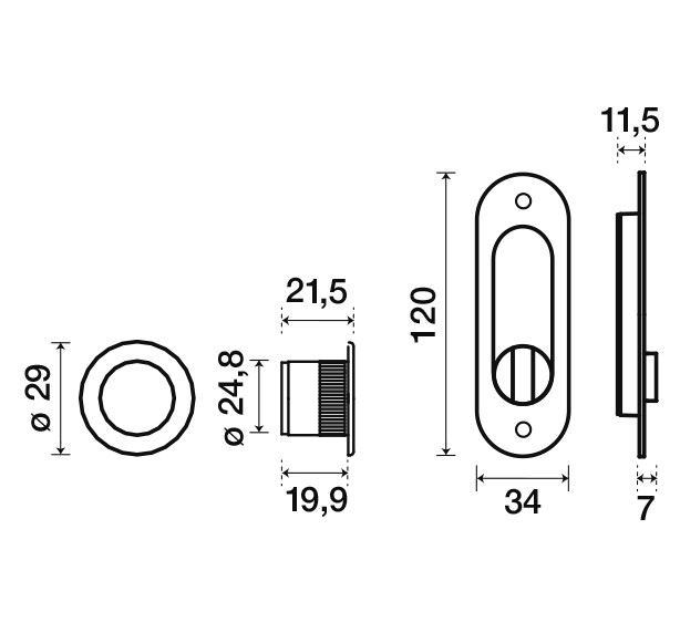 Дверные ручки - KIT-2FR OS