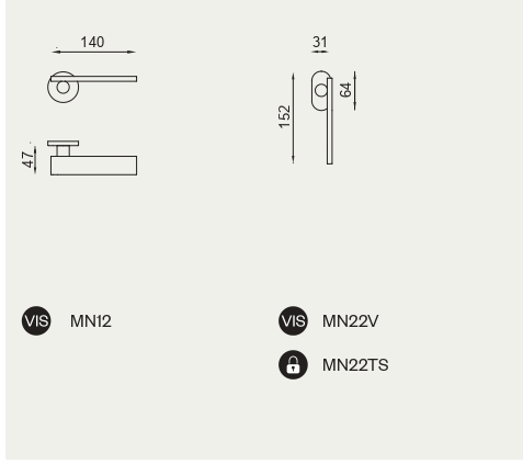 Дверные ручки - MN12 ZCCS MINIMA