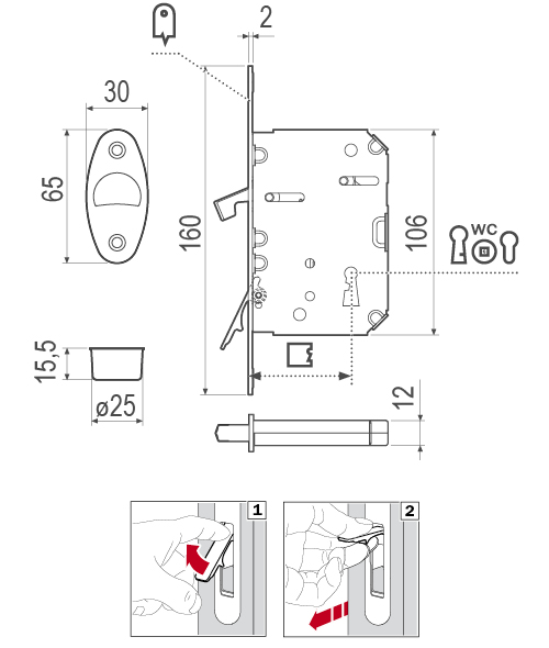 Дверные замки и цилиндры - B08981.50.03