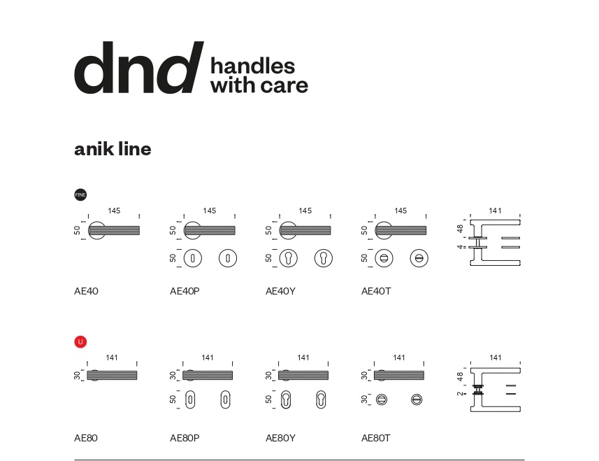 Дверные ручки - AE40 PVD-SH Anik Line