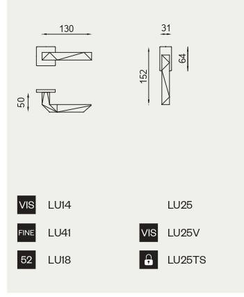 Дверные ручки - LU41 PCS LUXURY DUE